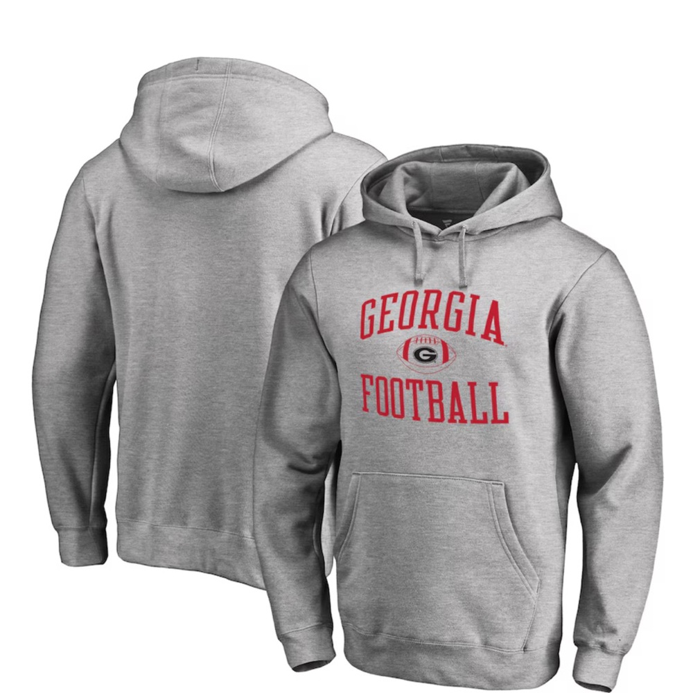 Fanatics Georgia Bulldogs Football Pullover Hoodie - Heather Gray, Size 3XL